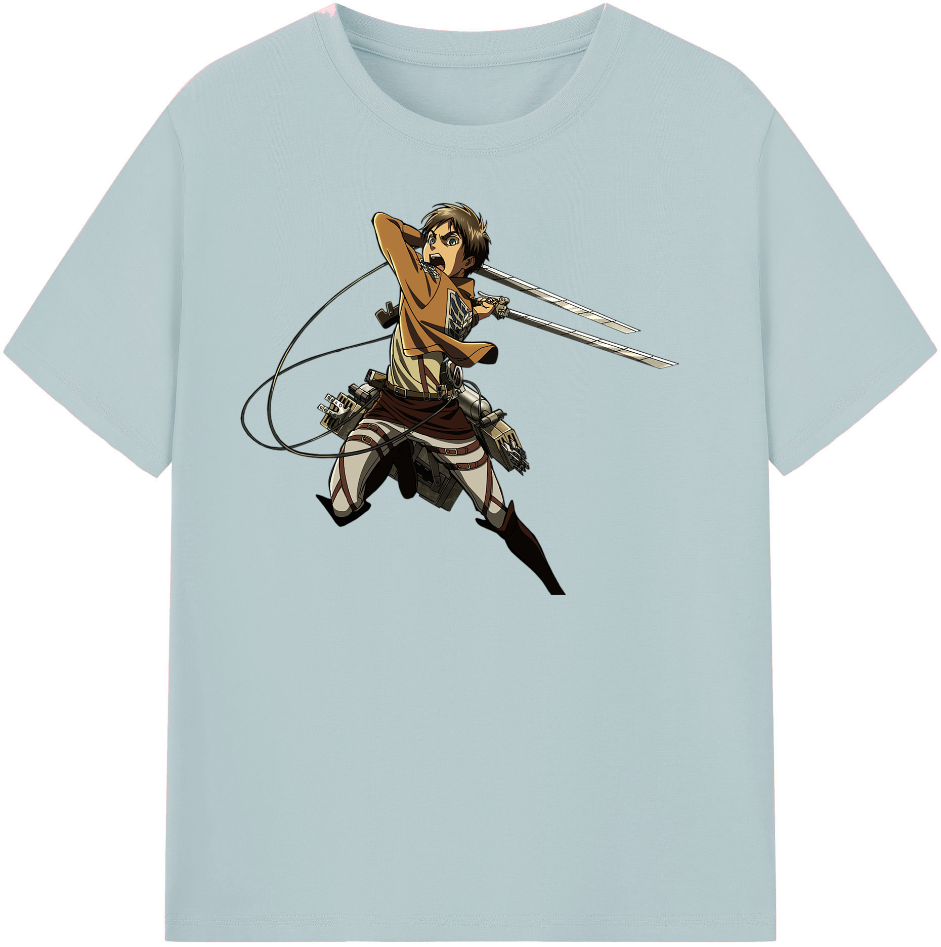 （画像用） 進撃の巨人 エレン･イェーガー Attack on Titan Eren Jäger 綿100％半袖Tシャツ（フロントプリント）